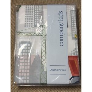 Company Store Kids Sheet Set Construction TWIN Organic Cotton Truck Vehicles NIP